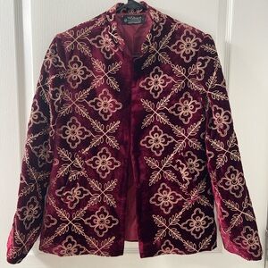 Coldwater Creek Rich Maroon Velvet Blazer